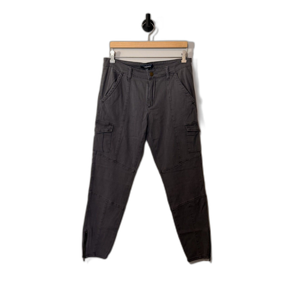 ModCloth Portland Gray Cargo Skinny Pants Women’s 14 High Rise Utility Zip Ankle